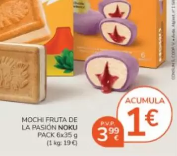 Noku - Mochi Fruta De La Pasion Pack 6x35 G