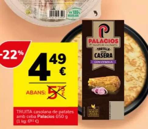 Palacios - Cassolana De Patates Amb Cebolla
