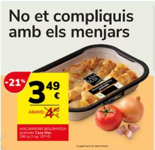 Mas - Macarrones Bolonnesa