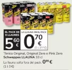 Schweppes - Tònica Original, Original Zero O Pink Zero