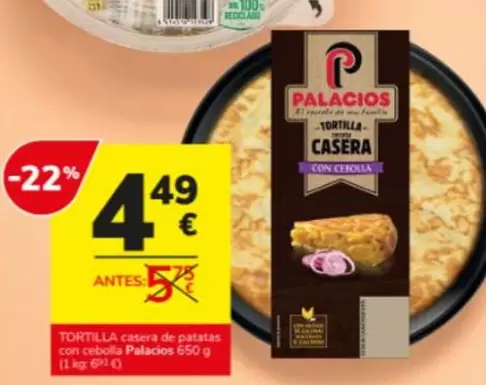 Palacios - Tortilla Casera De Patatas Con Cebolla