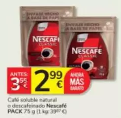 Nescafé - Cafe Soluble Natural O Descafeinado
