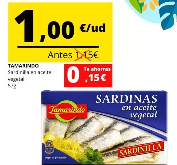 Tamarindo - Sardinilla En Aceite Vegetal