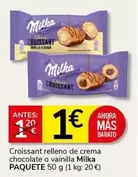 Milka - Croissant Relleno De Crema Chocolate O Vainilla