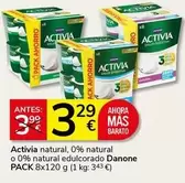 Danone - Activia Natural, 0% Natural O 0% Natural Edulcorado