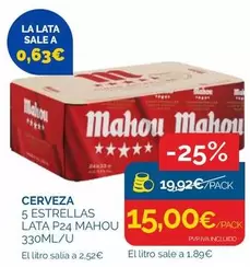 Mahou - Cerveza 5 Estrellas Lata P24