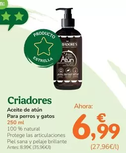 Criadores - Aceite De Atun Para Perros Y Gatos
