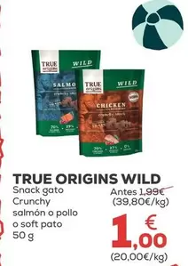 True Origins - Snack Gato Crunchy Salmon O Pollo O Soft Pato