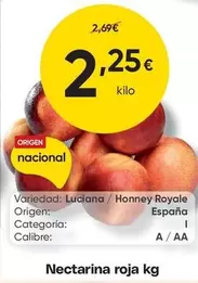 origen - Nectarina Roja
