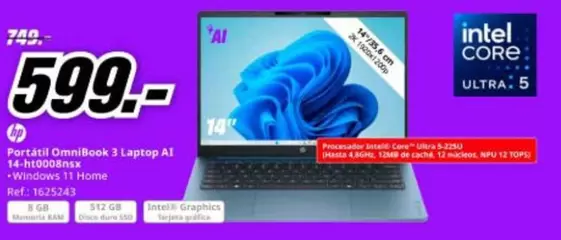 Intel - Porcetti Omnibook 3 Laptop Al 14 Woodenn Wrivolote 1 H WC