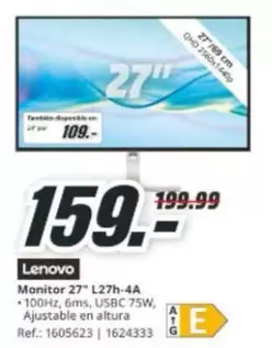 Lenovo - Monitor 27" L27h-4a
