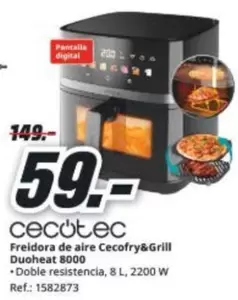 cecotec - Freidora De Aire Cecofry&grill Duoheat 8000