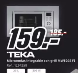 Teka - Microondas Integrable Con Grill MWE202 Fi
