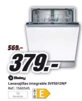 Balay - Lavavajillas Integrable 3vf5012np