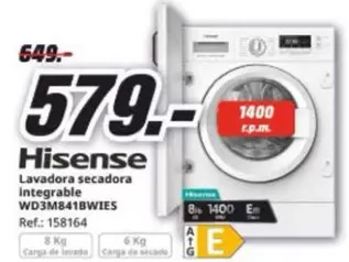 Hisense - Lavadora Secadora Integrable Wd3m841bwies