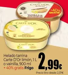 Frigo - Helado Tarrina Carte D'Or Limon, O Vanilla