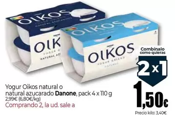 Danone - Yogur Oikos Natural O Natural Azucarado