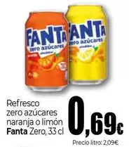 Fanta - Refresco Zero Azucares Naranja O Limon Zero