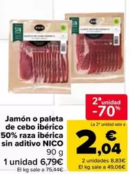 Nico - Jamón o paleta de cebo ibérico 50% raza ibérica sin aditivo