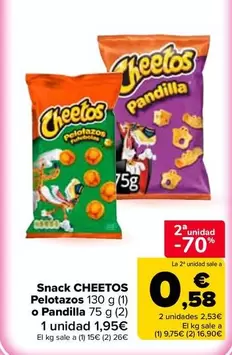 Cheetos - Snack Pelotazos O Pandilla