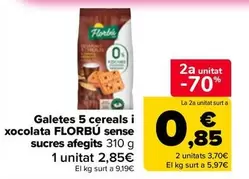 florbu - Galetes 5 Cereals I Xocolata Sucres Afegits