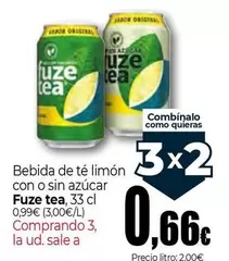 Fuze Tea - Bebida De Té Limón Con O Sin Azúcar