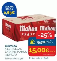 Mahou - Cerveza 5 Estrellas Lata P24