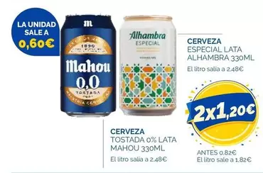 Alhambra/Mahou - Cerveza Especial/Tostada 0% 