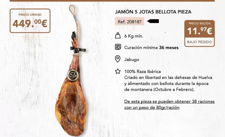 5 Jotas - Jamón Bellota