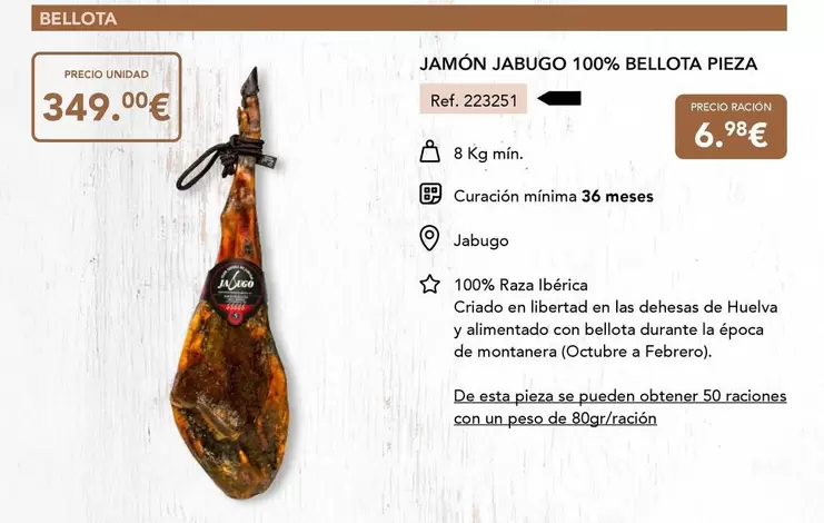 Jamón Jabugo 100% Bellota