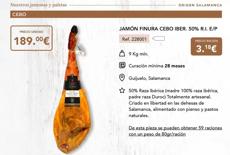 Finura De Ibérico - Jamón Cebo Iber. 50%