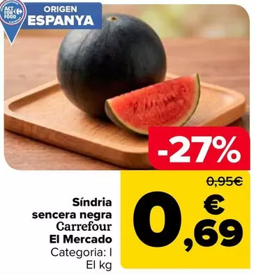 Carrefour El Mercado - Sandía Entera Negra