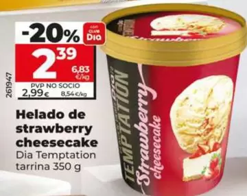 Dia Temptation - Helado De Strawberry Cheesecake