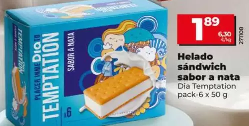 Dia Temptation - Helado Sándwich Sabor A Nata