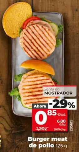 Burger Meat De Pollo