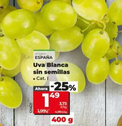 Uva Blanca Sin Semillas