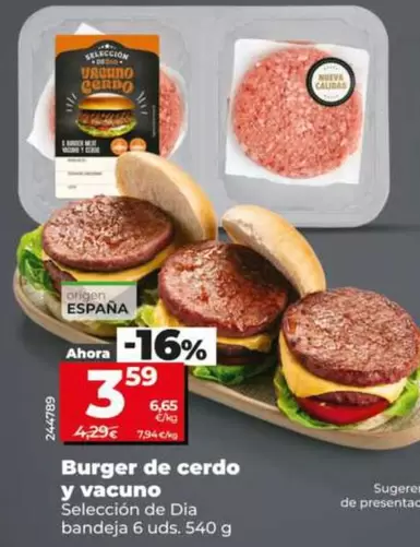 Seleccion De Dia - Burger De Cerdo Y Vacuno