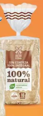 El Molino De Dia - Pan De Molde Sin Corteza 100% Integral 