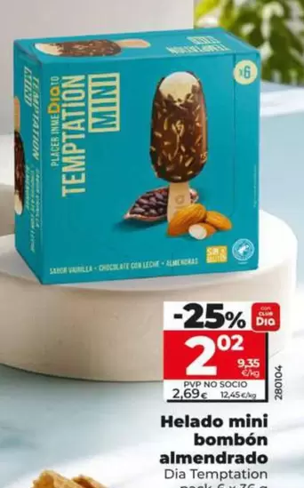 Dia Temptation - Helado Mini Bombón Almendrado