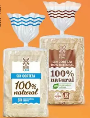 El Molino De Dia - Pan De Molde Sin Corteza Blanco/100% Integral 