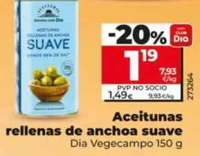 Dia Vegecampo - Aceitunas Rellenas De Anchoa Suave