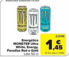 Monster - Energetico Ultra White, Energy, Paradise Red O Gold