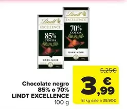 Lindt - Chocolate Negro 85% O 70% Excellence