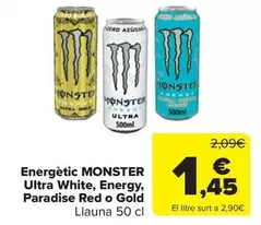 Monster - Energètic Ultra White, Energy, Paradise Red O Gold