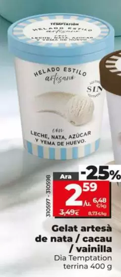 Dia Temptation - Helado Artesano De Nata
