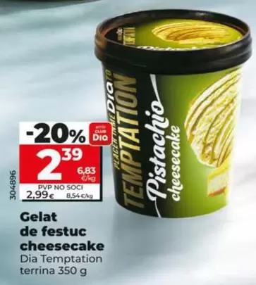 Dia Temptation - Helado De Pistacho Cheesecake 