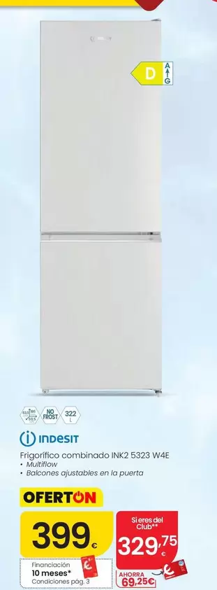 Indesit - Frigorífico Combinado INK2 5323 W4E