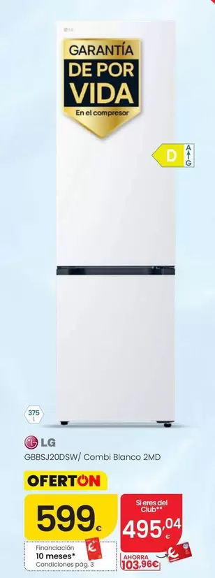 LG - GBBSJ20DSW/Combi Blanco 2MD