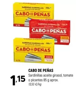 Cabo de Peñas - Sardinillas Aceite Girasol, Tomate O Picantes