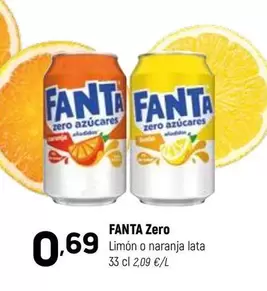 fanta - Zero Limon O Naranja